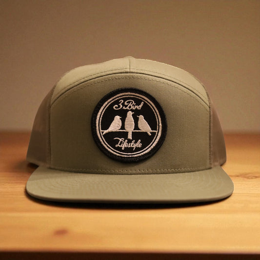3 Bird Lifestyle Seven-Panel Trucker • Loden Green• 3 Bird Lifestyle Patch