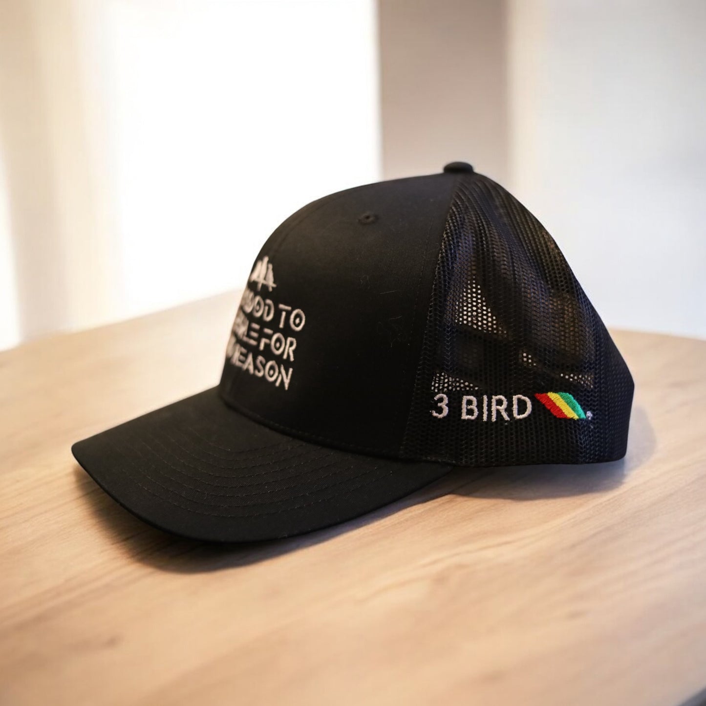 3 Bird Lifestyle Trucker Hat •Black• Be Good To People For No Reason