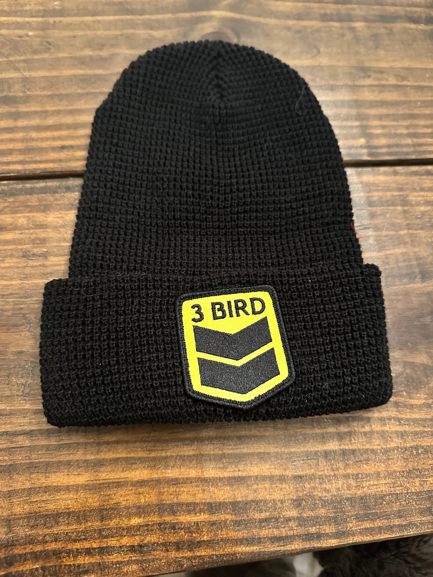 3 Bird Lifestyle • Waffle Cuffed Beanie • 3 Bird Patch