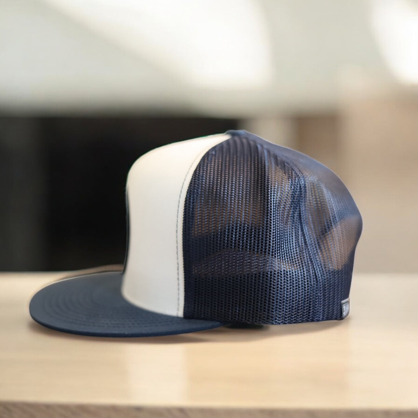 3 Bird Lifestyle Flat Bill Trucker • Navy & White • 3 Birds Only Patch