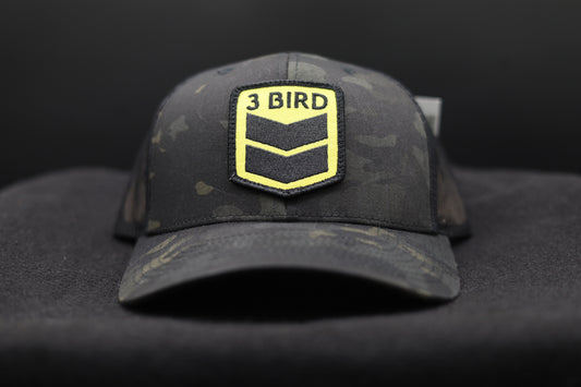 3 Bird Lifestyle Trucker Hat •Multicam Black & Black • 3 Bird Patch