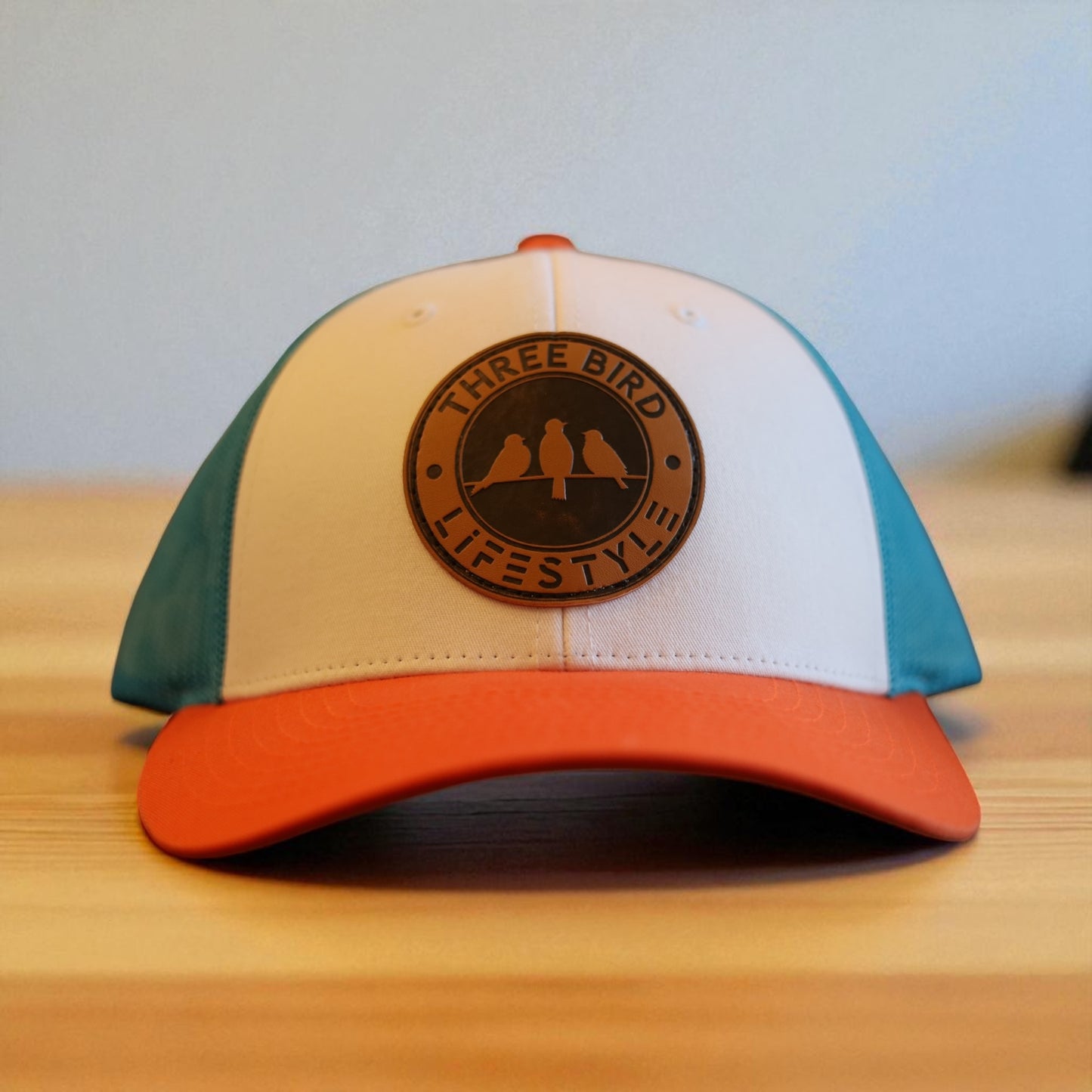 3 Bird Lifestyle Low Profile Trucker Hat • Tropic Trucker •3 Bird Lifestyle Leather Patch