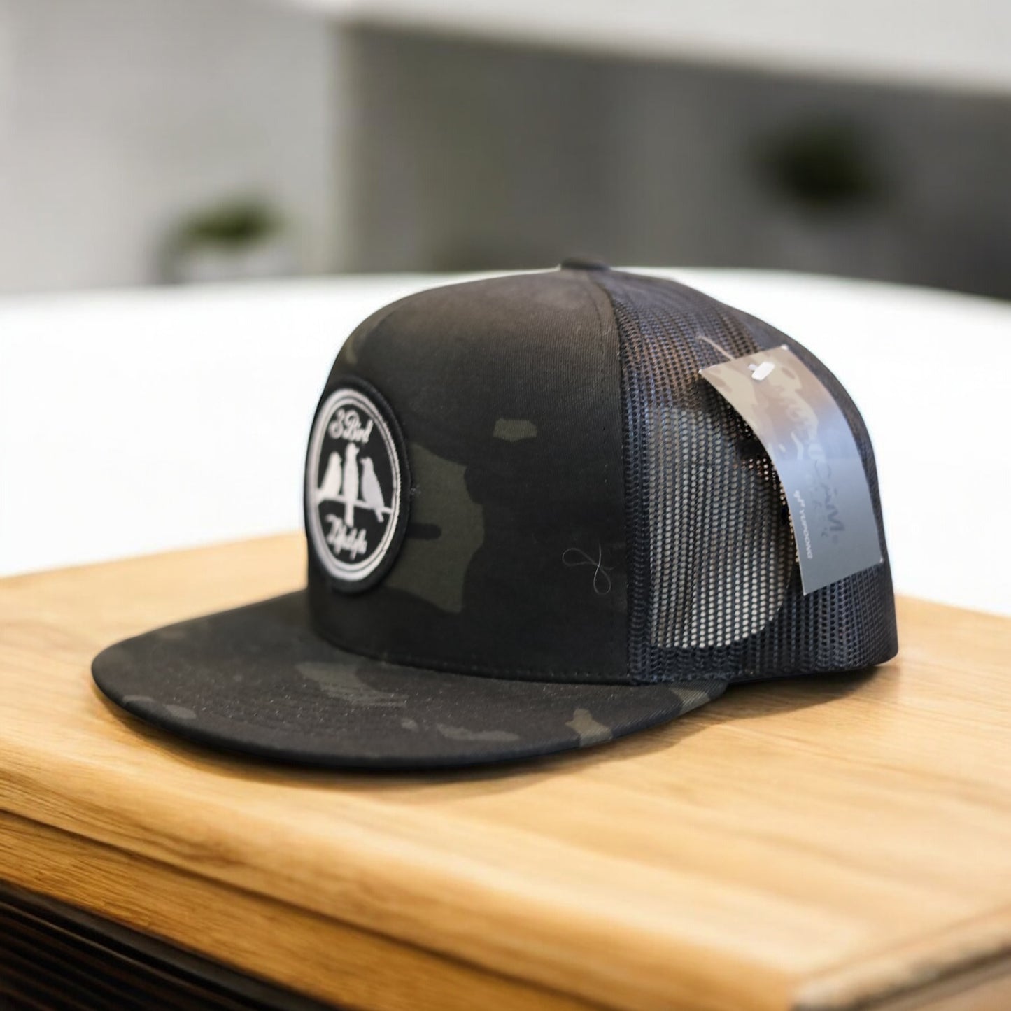 3 Bird Lifestyle Flat Bill Trucker •Multicam Black & Black • 3 Bird Lifestyle Patch