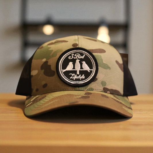 3 Bird Lifestyle Trucker Hat •Multicam Green & Black • 3 Bird Lifestyle Patch