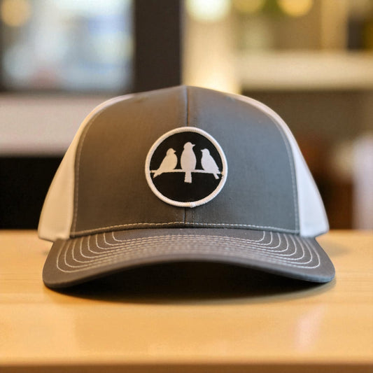 3 Bird Lifestyle Trucker Hat • Charcoal & White • Birds Only Small Patch