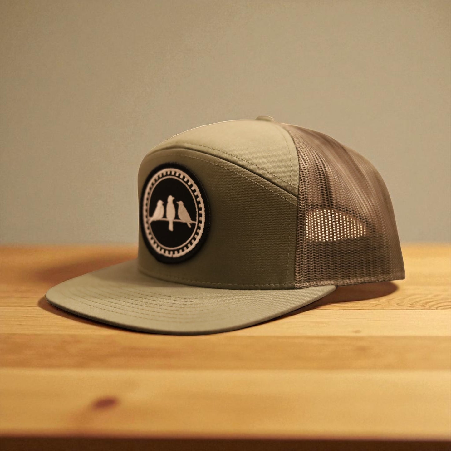3 Bird Lifestyle Seven-Panel Trucker  • Loden Green• 3 Birds Only Patch