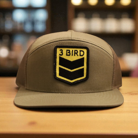 3 Bird Lifestyle Seven-Panel Trucker • Loden Green• 3 Bird Patch