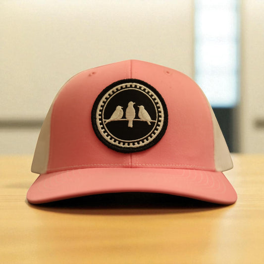3 Bird Lifestyle Trucker Hat • Pink & White • Birds Only Patch