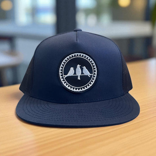 3 Bird Lifestyle Flat Bill Trucker • Navy • 3 Birds Only Patch