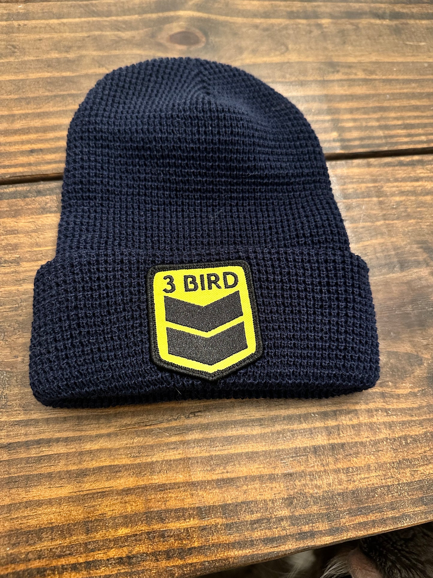 3 Bird Lifestyle • Waffle Cuffed Beanie • 3 Bird Patch