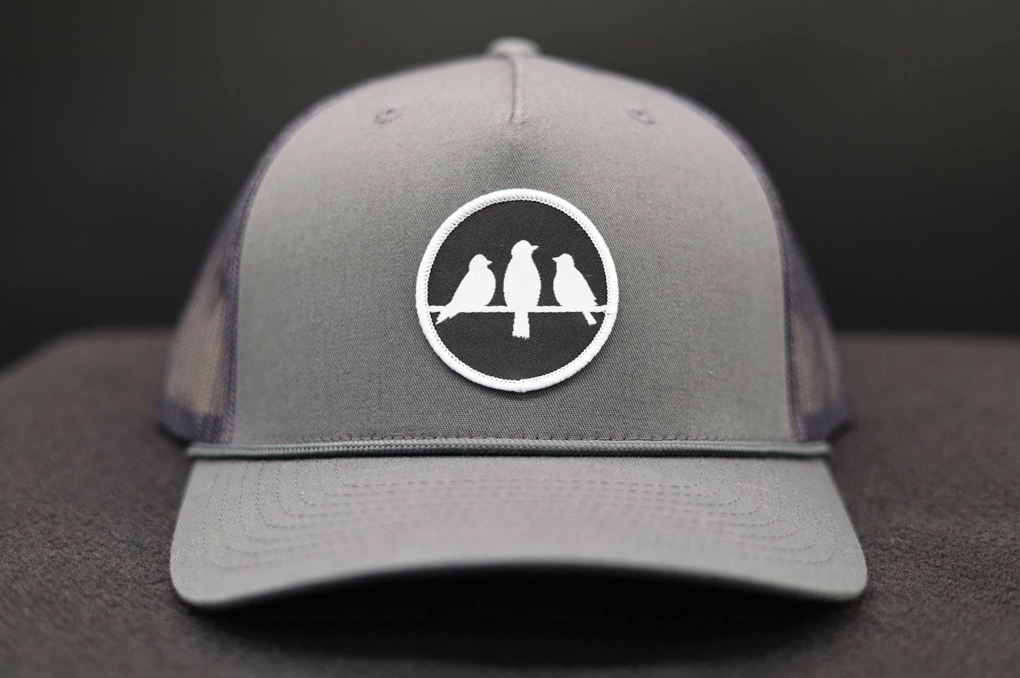 Richardson Rope Trucker Hat • Charcoal • Birds Only Small Patch