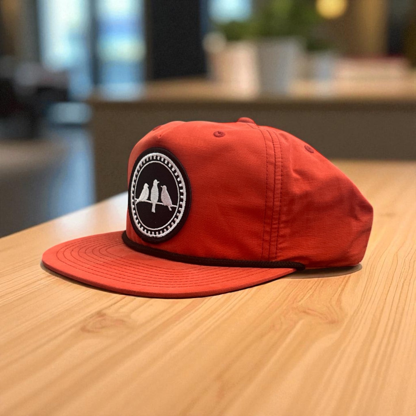 3 Bird Lifestyle Grandpa Rope Hat • Dark Orange with Black Rope •3 Birds Only Patch