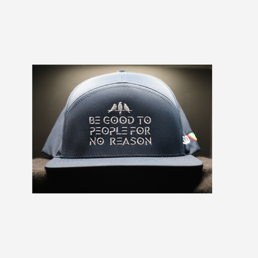 3 Bird Lifestyle Water-Resistant Hat •Navy • Be Good To People For No Reason