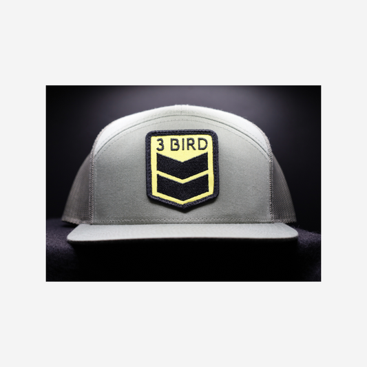 3 Bird Lifestyle Seven-Panel Trucker • Loden Green• 3 Bird Patch