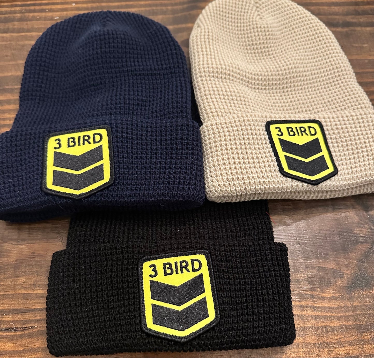 3 Bird Lifestyle • Waffle Cuffed Beanie • 3 Bird Patch