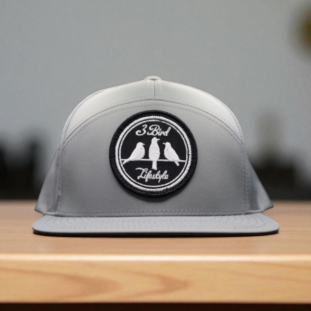 3 Bird Lifestyle Water-Resistant Hat •Grey•  3 Bird Lifestyle Patch