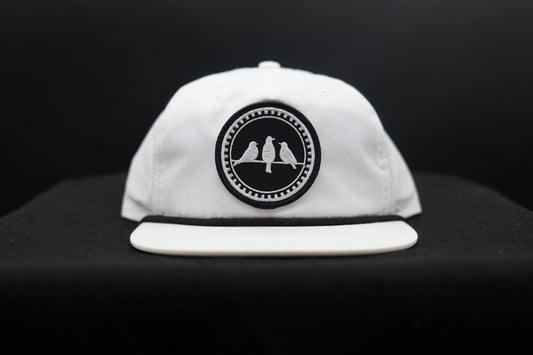 3 Bird Lifestyle Grandpa Rope Hat
 • White With Black Rope • 3 Birds Only Patch