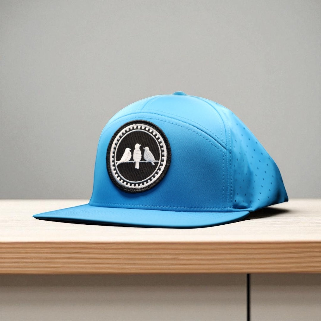 3 Bird Lifestyle Water-Resistant Hat •Pool Blue • Birds Only Patch