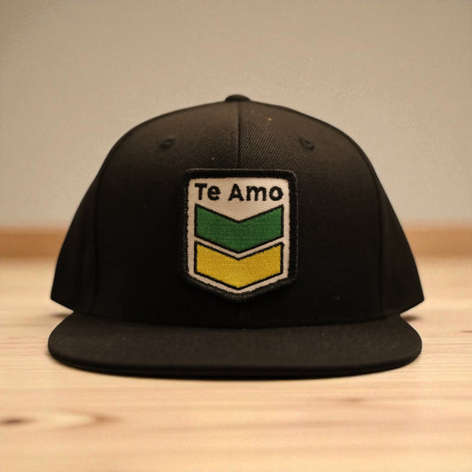 3 Bird Lifestyle Baseball Style Flat Bill • Black • Te Amo (Jamaica) Patch
