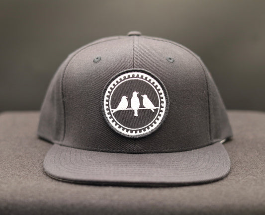 Richardson 510 Snapback Flat Bill • Black • 3 Birds Only Patch