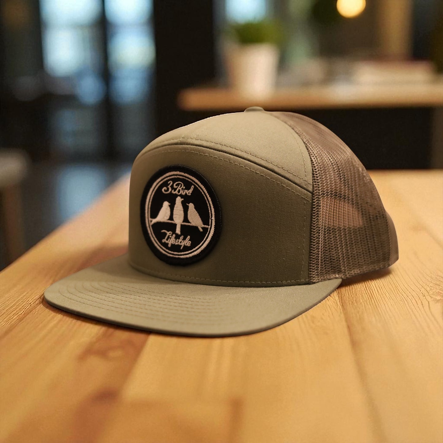 3 Bird Lifestyle Seven-Panel Trucker • Loden Green• 3 Bird Lifestyle Patch