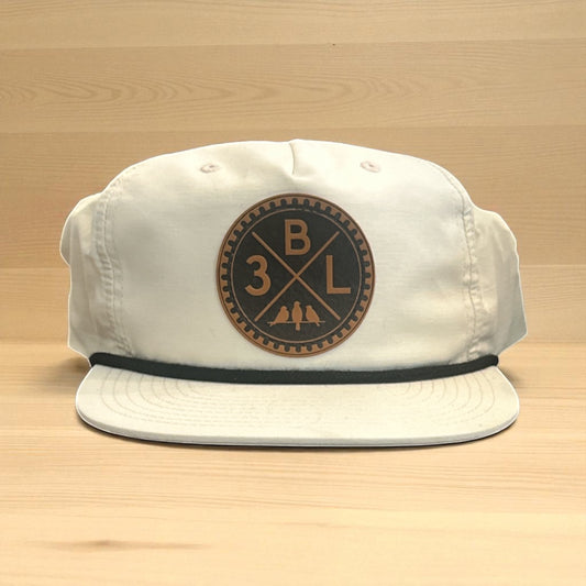 3 Bird Lifestyle Grandpa Rope Hat
• Off White with Black Rope • 3BLX Lifestyle Leather Patch