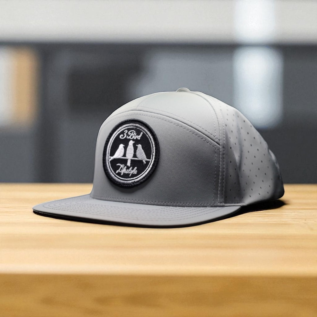 3 Bird Lifestyle Water-Resistant Hat •Grey•  3 Bird Lifestyle Patch