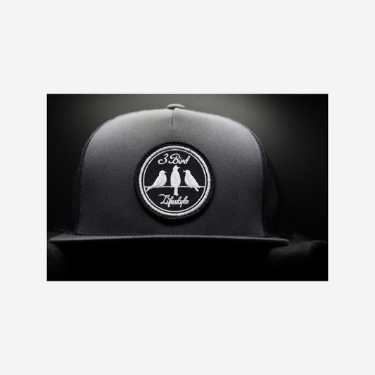 3 Bird Lifestyle Flat Bill Trucker •Black• 3 Bird Lifestyle Patch