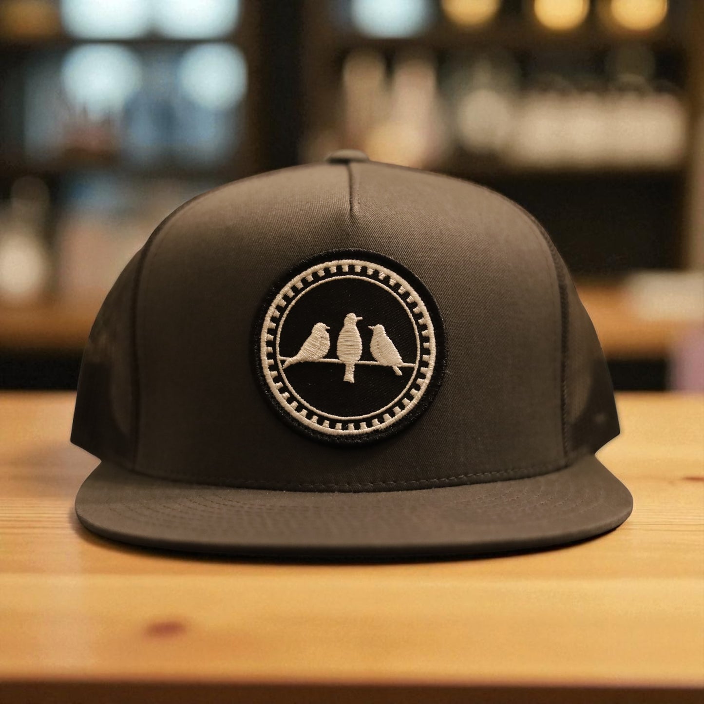 3 Bird Lifestyle Flat Bill Trucker • Charcoal • 3 Birds Only Patch