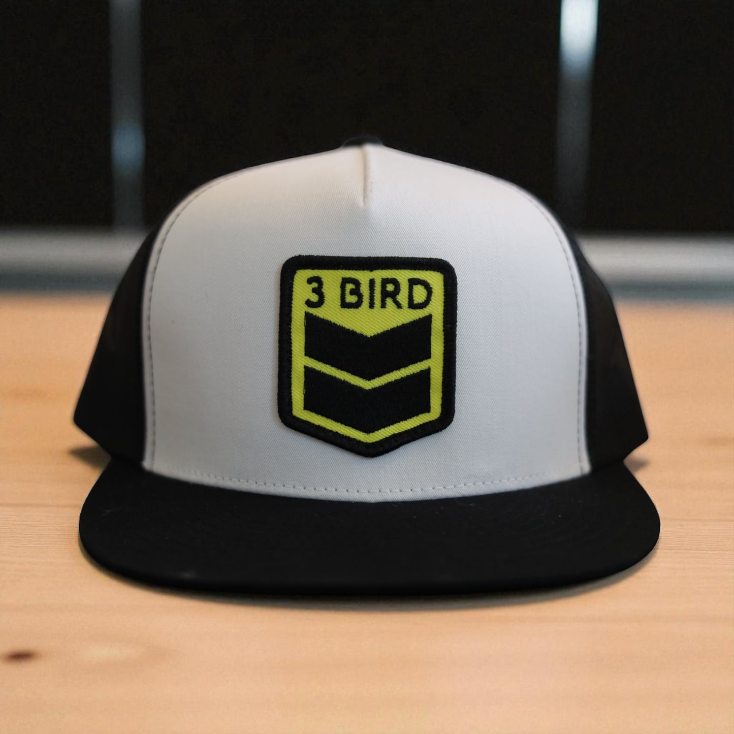 3 Bird Lifestyle Flat Bill Trucker • Black & White• 3 Bird Patch
