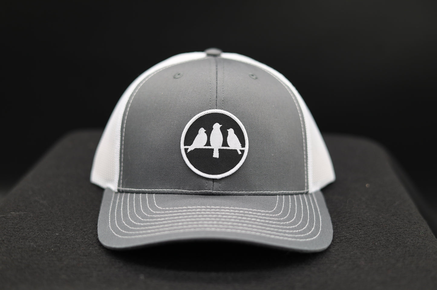 Richardson 112 Trucker Hat • Charcoal & White • Birds Only Small Patch