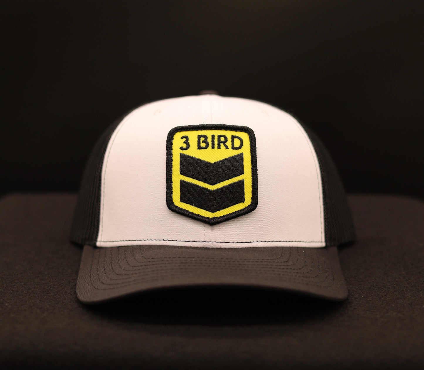 Richardson 112 Trucker Hat • Black & White •3 Bird Patch