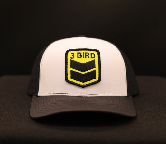 RIchardson 112 Trucker Hat • Black & White •3 Bird Patch