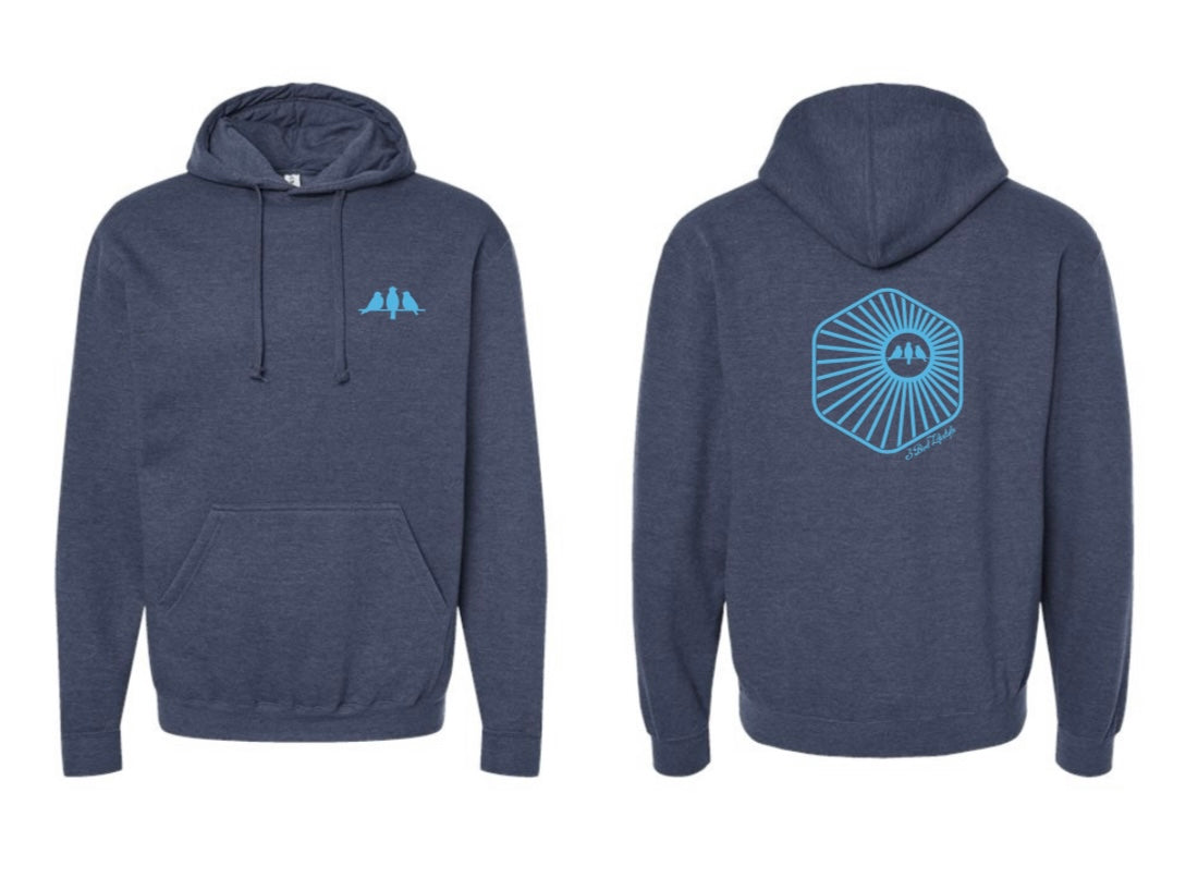 3 Bird Lifestyle • Burst Hoodie• Heather Denim and Carolina Blue