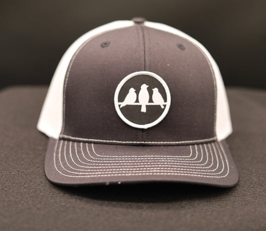 Richardson 112 Trucker Hat • Black & White • Birds Only Small Patch