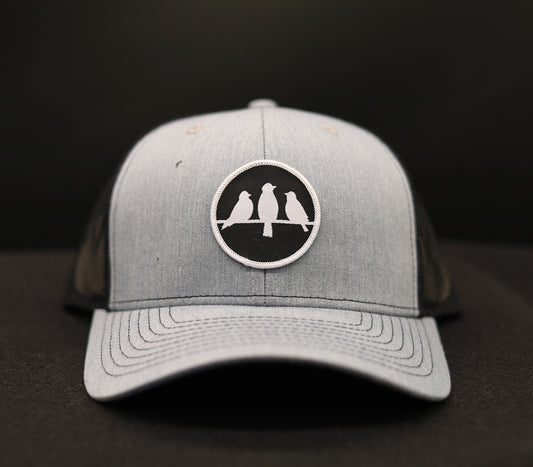 Richardson 112 Trucker Hat • Grey & Black • Birds Only Small Patch