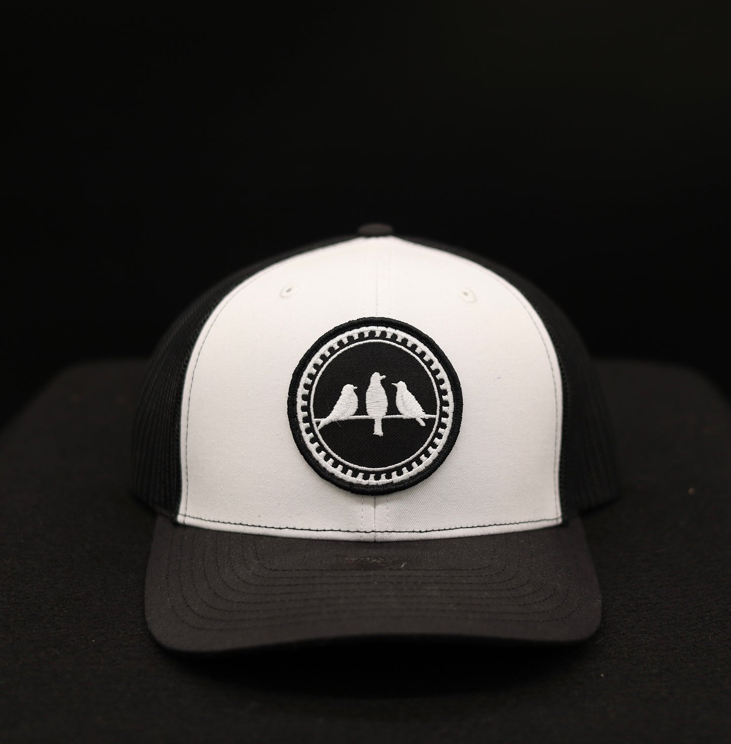 Richardson 112 Trucker Hat • White / Black • Birds Only