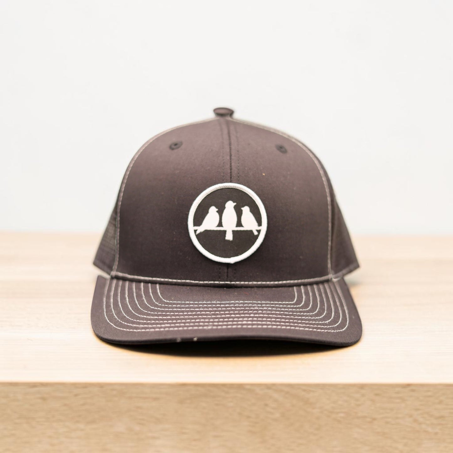 3 Bird Lifestyle Trucker Hat • Black & White • Birds Only Small Patch