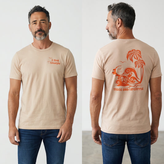 3 Bird Lifestyle T-Shirt • Wave • Heather Sand Dune