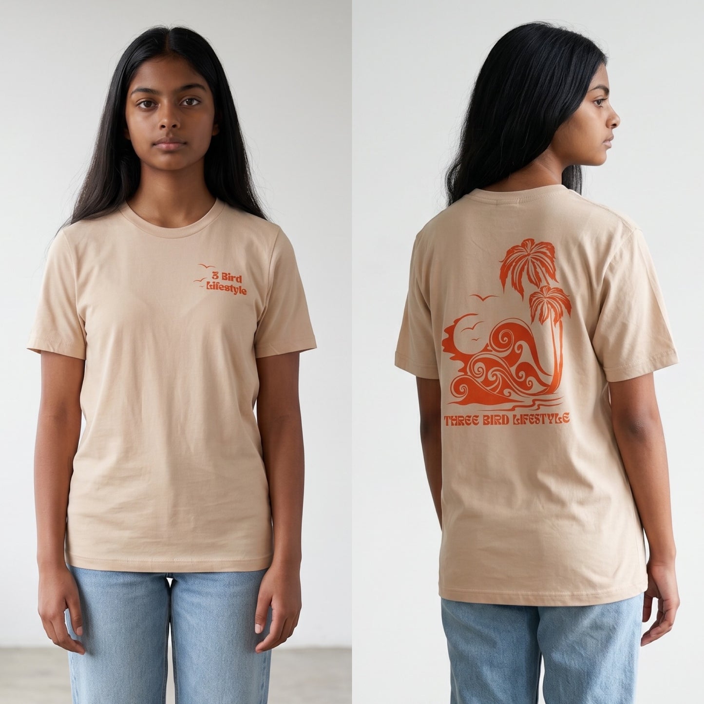 3 Bird Lifestyle T-Shirt • Wave • Heather Sand Dune