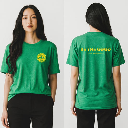 3 Bird Lifestyle T-Shirt • Be The Good • Green & Yellow