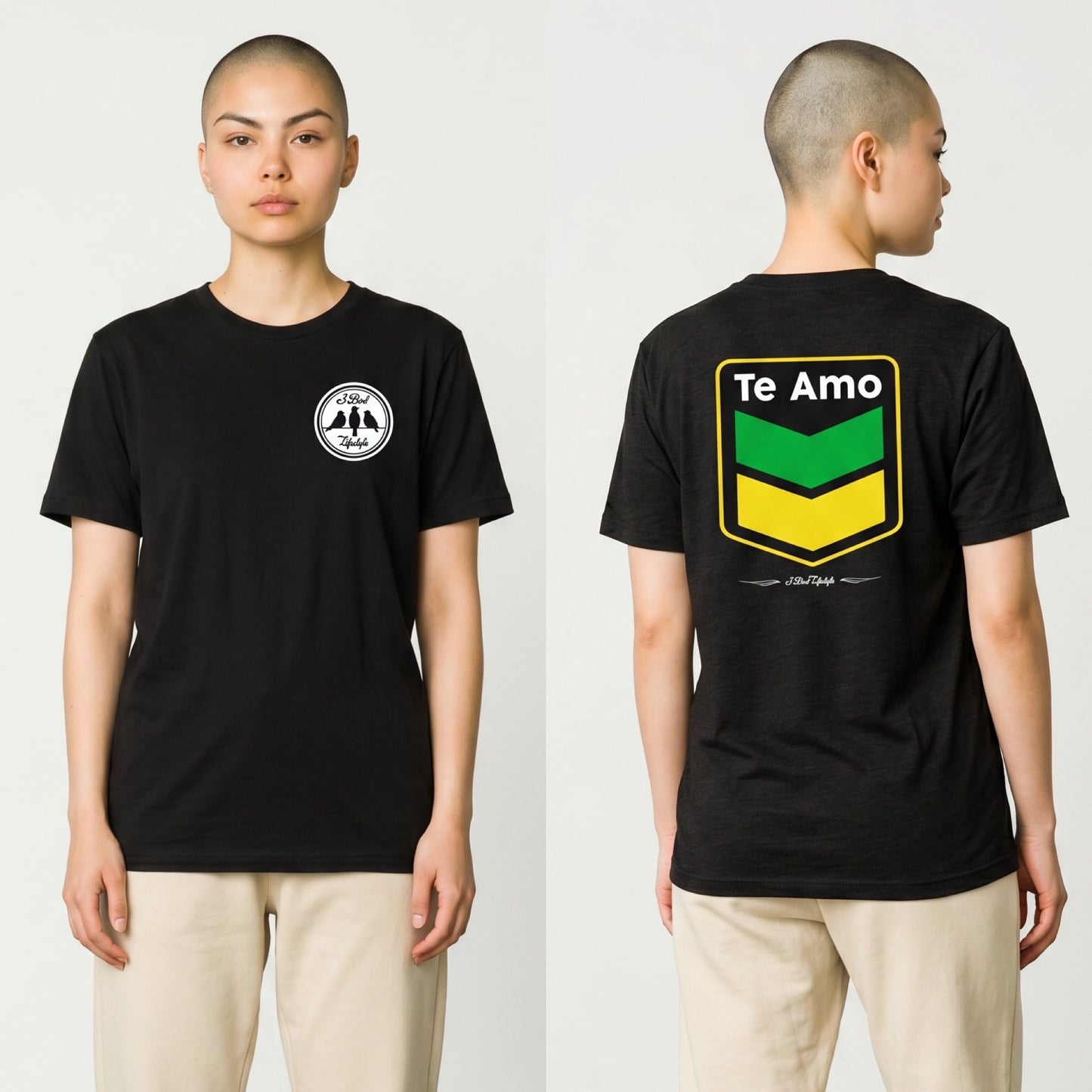 3 Bird Lifestyle T-Shirt • Te Amo • Black & Yellow