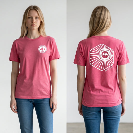 3 Bird Lifestyle T-Shirt • Burst • Pink & White
