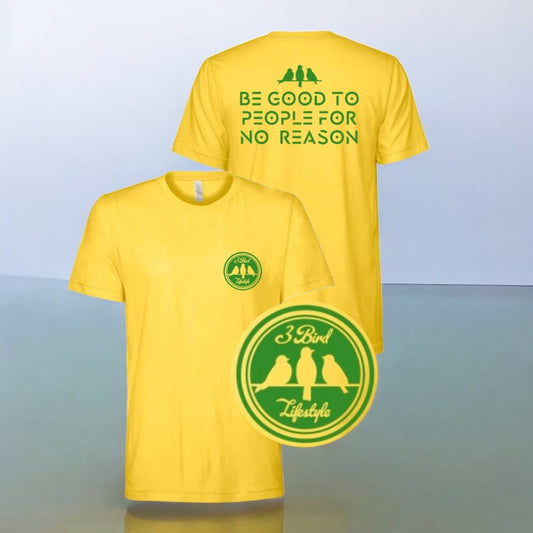 3 Bird Lifestyle T-Shirt • Pocket 3 Bird Crest • Yellow & Green