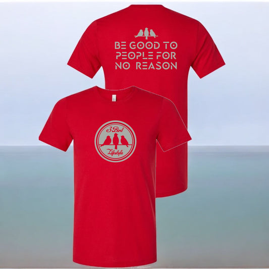 3 Bird Lifestyle T-Shirt • 3 Bird Crest • Red & Light Grey