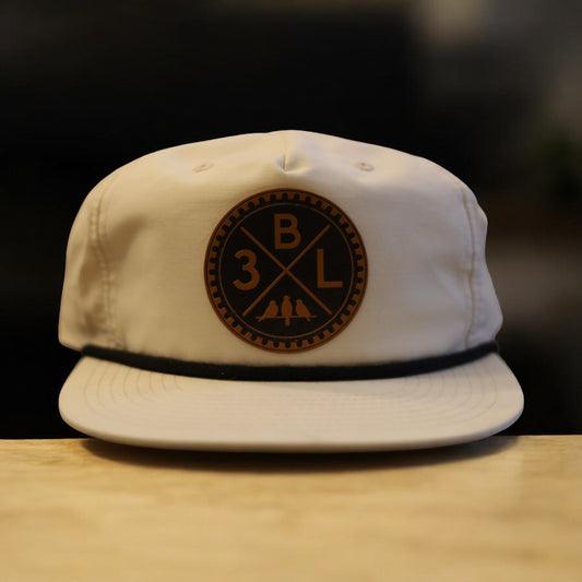 3 Bird Lifestyle Grandpa Rope Hat
• Off White with Black Rope • 3BLX Lifestyle Leather Patch