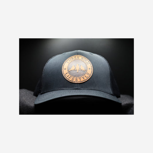 3 Bird Lifestyle Trucker Hat • Black • 3 Bird Lifestyle Leather Patch