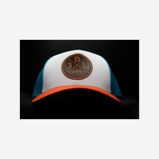 3 Bird Lifestyle Low Profile Trucker Hat • Tropic Trucker • Leather Patch - 3BLX