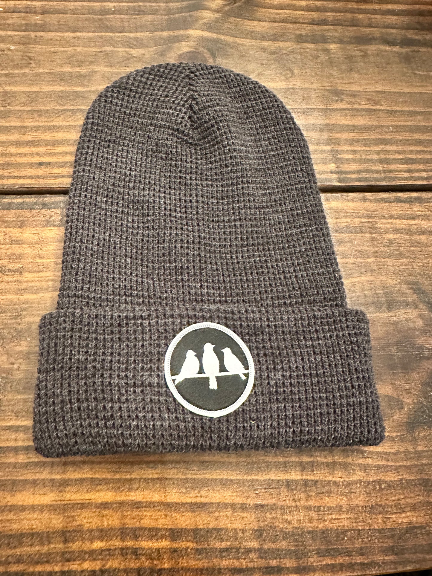 3 Bird Lifestyle • Waffle Cuffed Beanie • Birds Only Small Patch