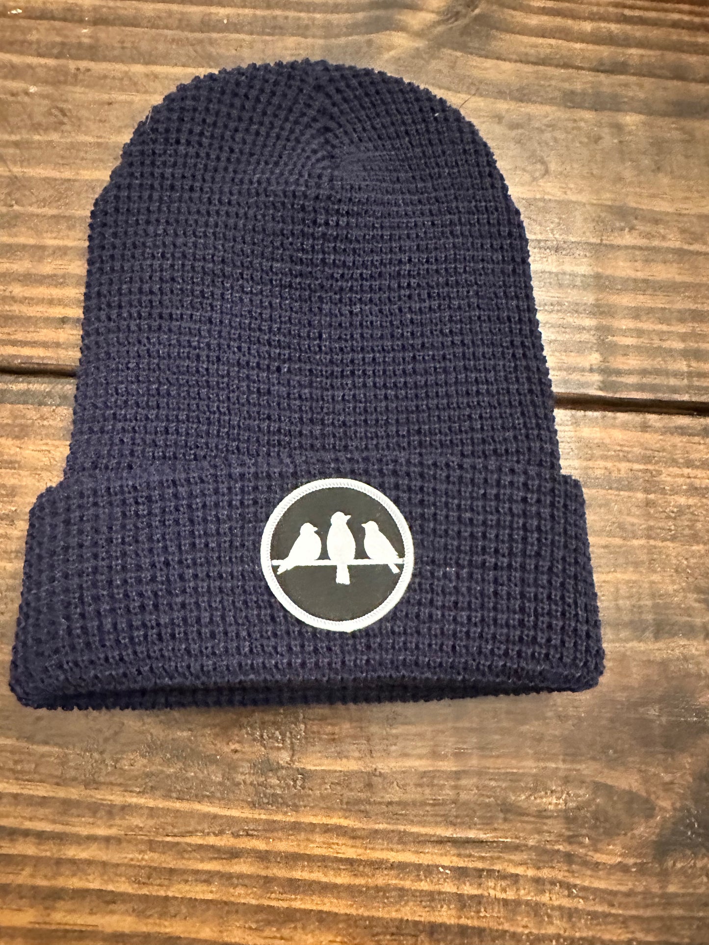 3 Bird Lifestyle • Waffle Cuffed Beanie • Birds Only Small Patch